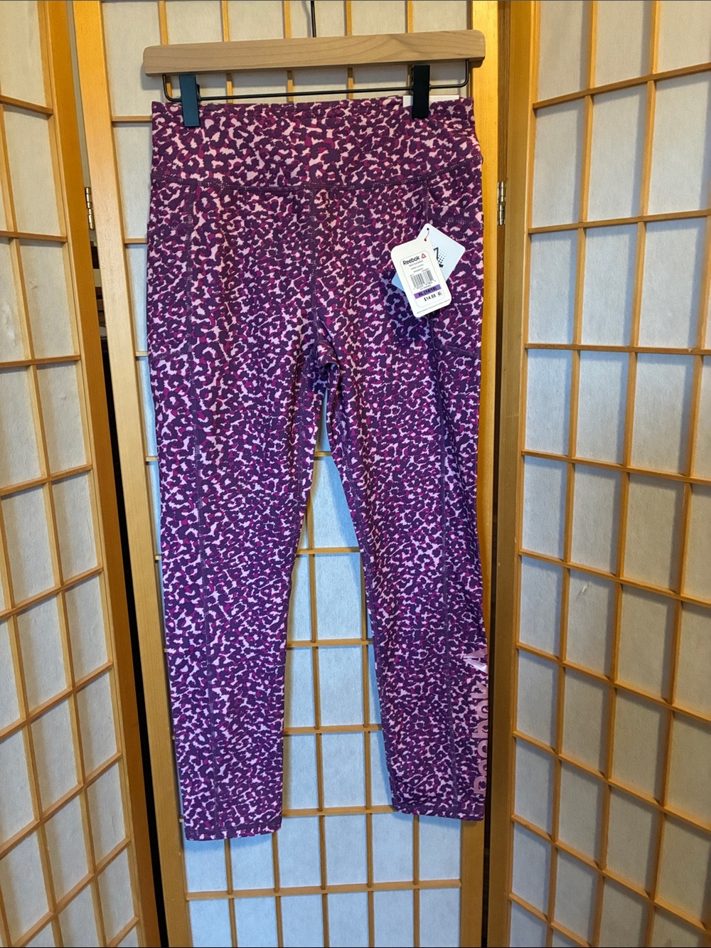 Reebok Girls' Active Purple Print Leggings